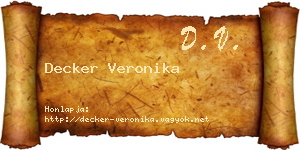 Decker Veronika névjegykártya